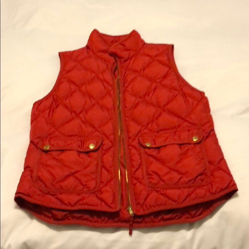 J. Crew Red Puffer Vest